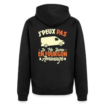 J'peux pas j'me barre en fourgon aménagé - Veste à capuche bio Premium Unisexe - noir - Dos - Nico (187cm)