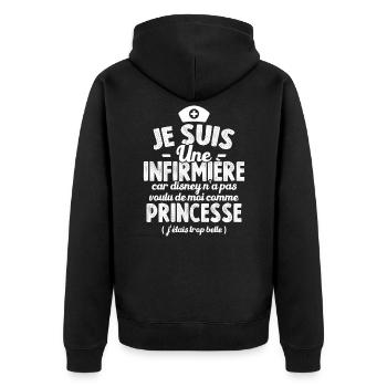 Je Suis Une Infirmière Humour Cadeau Infirmière - Veste à capuche bio Premium Unisexe - noir - Dos - Nico (187cm)