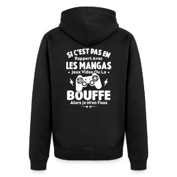 Si C'est Pas En Rapport Avec Les Mangas Jeux Vidéo - Veste à capuche bio Premium Unisexe - noir - Dos - Nico (187cm)