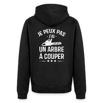 Je Peux Pas J'ai Un Arbre à Couper - Veste à capuche bio Premium Unisexe - noir - Dos - Nico (187cm)