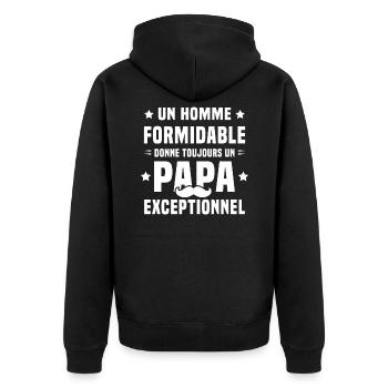 Un Papa Exceptionnel Humour Cadeau Fête Des Pères - Veste à capuche bio Premium Unisexe - noir - Dos - Nico (187cm)