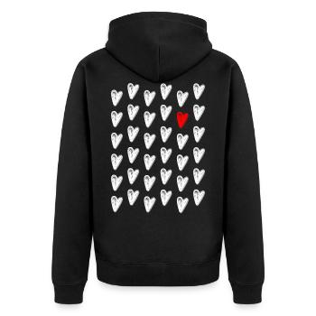 Aimez vos cœurs - Veste à capuche bio Premium Unisexe - noir - Dos - Nico (187cm)