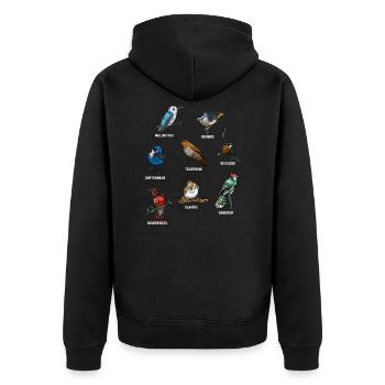 Vögel Gartenvögel Vogelwelt - Unisex Premium Bio Zip Hoodie - Schwarz - Hinten - Nico (187cm)