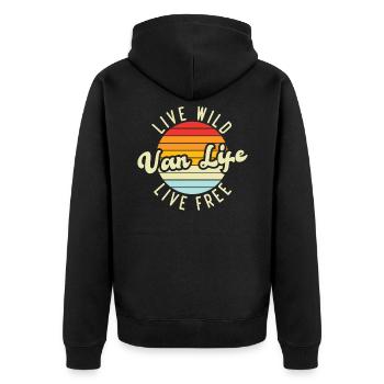 Live wild, live free, van life - Veste à capuche bio Premium Unisexe - noir - Dos - Nico (187cm)
