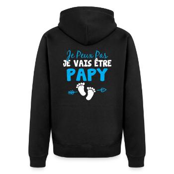 Je peux pas je vais être papy Cadeau Grand-père - Veste à capuche bio Premium Unisexe - noir - Dos - Nico (187cm)
