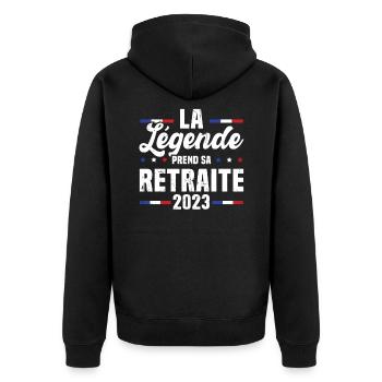 La Légende Prend Sa Retraite 2023 Cadeau - Veste à capuche bio Premium Unisexe - noir - Dos - Nico (187cm)