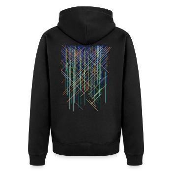 Hintergrund Farben Raster - Unisex Premium Bio Zip Hoodie - Schwarz - Hinten - Nico (187cm)