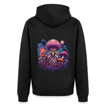 Rêve psychédélique - Veste à capuche bio Premium Unisexe - noir - Dos - Nico (187cm)
