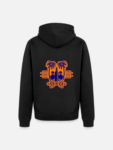 Palm Trees Beach Holiday Party - Unisex Premium Organic Zip Hoodie - black