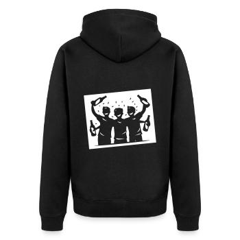 Drinking Silhouette Symbol - Unisex Premium Bio Zip Hoodie - Schwarz - Hinten - Nico (187cm)