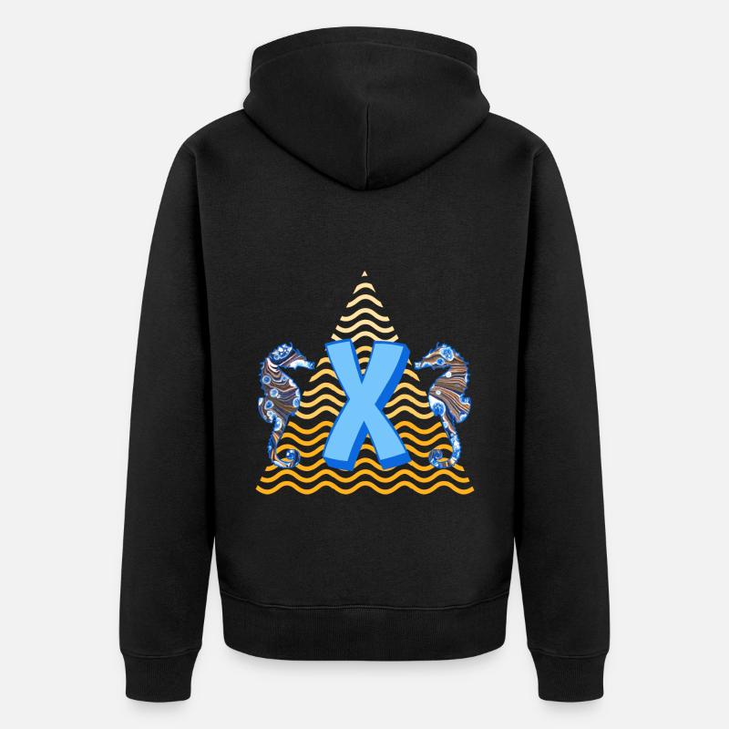 seepferdchen e 262 x - Unisex Premium Bio Zip Hoodie - Schwarz