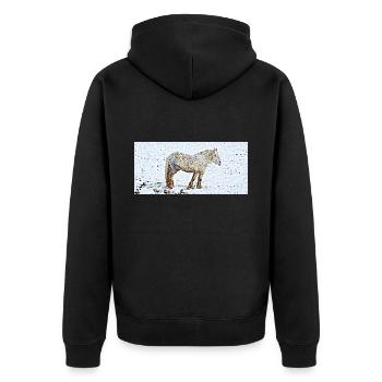 La jument de trait - Veste à capuche bio Premium Unisexe - noir - Dos - Nico (187cm)