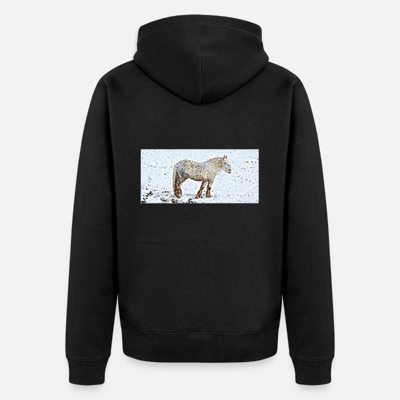 La jument de trait - Veste à capuche bio Premium Unisexe - noir