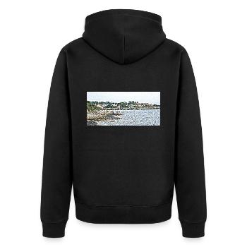 Une vie au bord de la mer - Veste à capuche bio Premium Unisexe - noir - Dos - Nico (187cm)