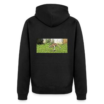 Le grand saut du kangourou - Veste à capuche bio Premium Unisexe - noir - Dos - Nico (187cm)
