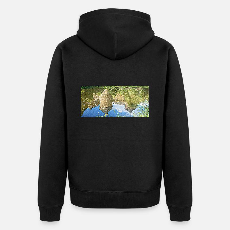 Le château et son reflet - Veste à capuche bio Premium Unisexe - noir