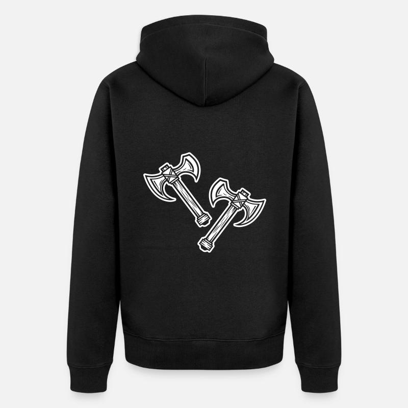 Axt Element - Unisex Premium Bio Zip Hoodie - Schwarz