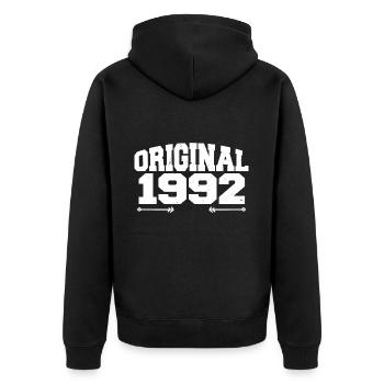 Original 1992 | Birthday Gift 1992 - Unisex Premium Organic Zip Hoodie - black - Back - Nico (187cm)