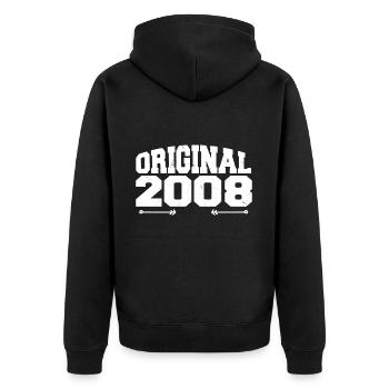 Original 2008 | Cadeau d’anniversaire 2008 - Veste à capuche bio Premium Unisexe - noir - Dos - Nico (187cm)