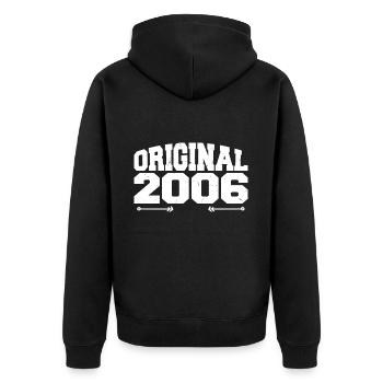 Original 2006 | Cadeau d’anniversaire 2006 - Veste à capuche bio Premium Unisexe - noir - Dos - Nico (187cm)