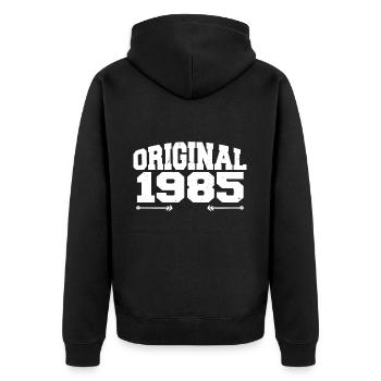 Original 1985 | Birthday Gift 1985 - Unisex Premium Organic Zip Hoodie - black - Back - Nico (187cm)