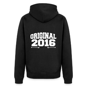 Original 2016 | Cadeau d’anniversaire 2016 - Veste à capuche bio Premium Unisexe - noir - Dos - Nico (187cm)