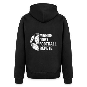 Mange dort football répète humour foot cadeau - Veste à capuche bio Premium Unisexe - noir - Dos - Nico (187cm)