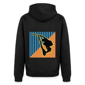 Tailgrab - Unisex Premium Bio Zip Hoodie - Schwarz - Hinten - Nico (187cm)