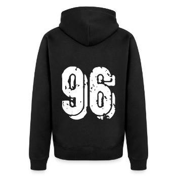 96 number jersey - Unisex Premium Organic Zip Hoodie - black - Back - Nico (187cm)
