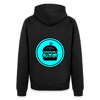 Burger Icon Circle - Unisex Premium Organic Zip Hoodie - black - Back - Nico (187cm)
