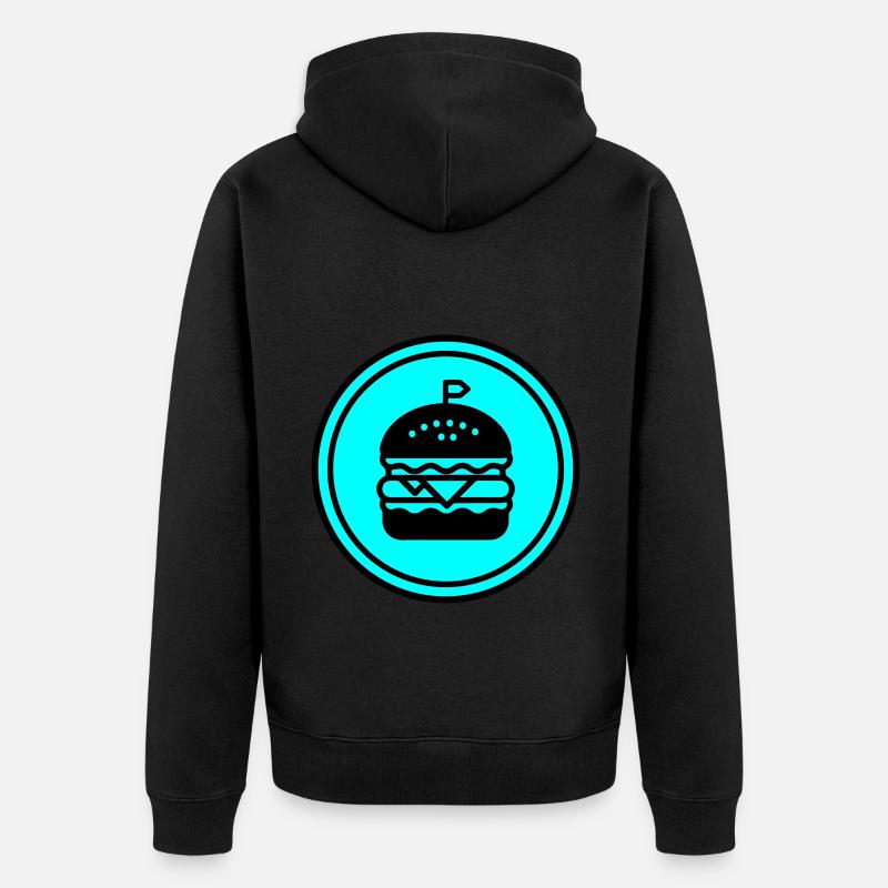 Cercle d'icônes de hamburger - Veste à capuche bio Premium Unisexe - noir