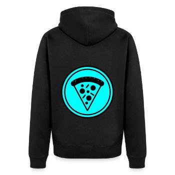 Cercle d'icône de pizza - Veste à capuche bio Premium Unisexe - noir - Dos - Nico (187cm)