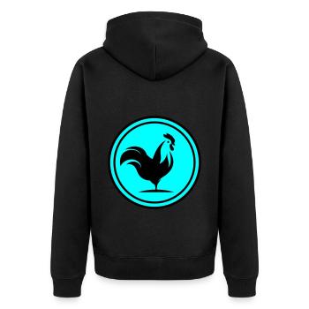 Rooster animal circle - Unisex Premium Organic Zip Hoodie - black - Back - Nico (187cm)