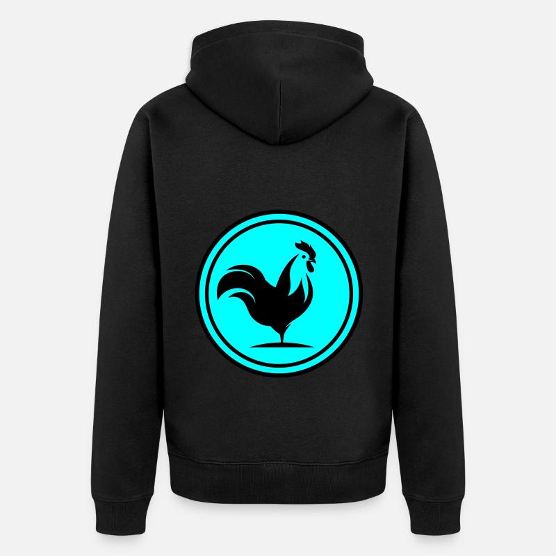 Cercle d'animaux coq - Veste à capuche bio Premium Unisexe - noir