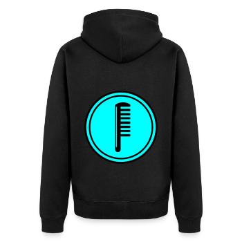 Peigne Cercle de coiffeurs - Veste à capuche bio Premium Unisexe - noir - Dos - Nico (187cm)