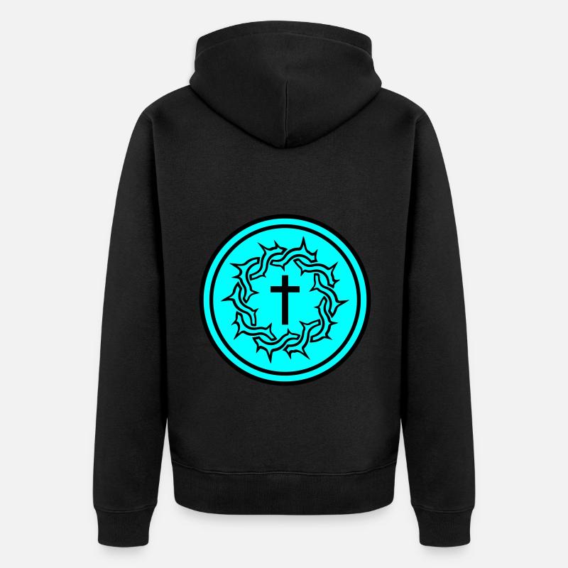 Couronne d'épines Icône de Jésus - Veste à capuche bio Premium Unisexe - noir