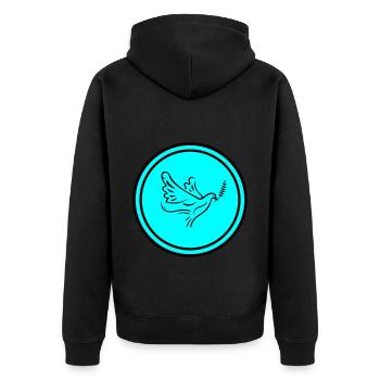 dove circle - Unisex Premium Organic Zip Hoodie - black - Back - Nico (187cm)