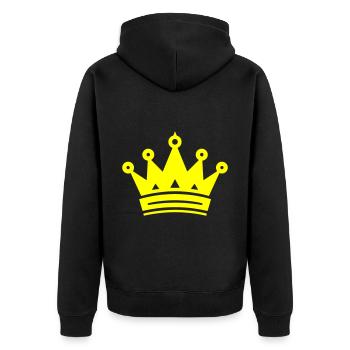 Symbole de la couronne - Veste à capuche bio Premium Unisexe - noir - Dos - Nico (187cm)