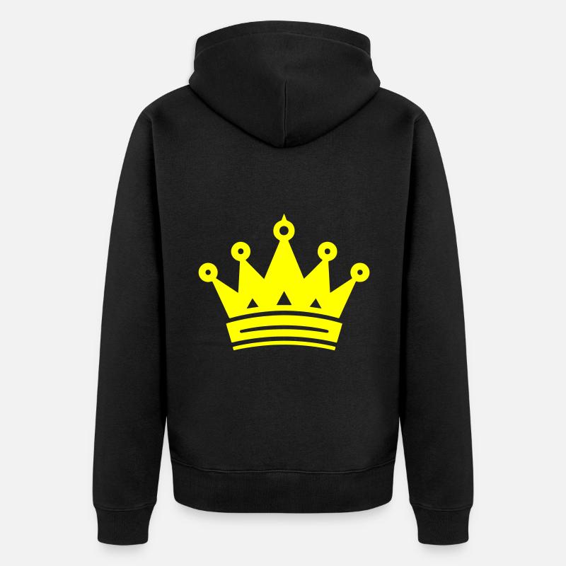 Krone Symbol - Unisex Premium Bio Zip Hoodie - Schwarz