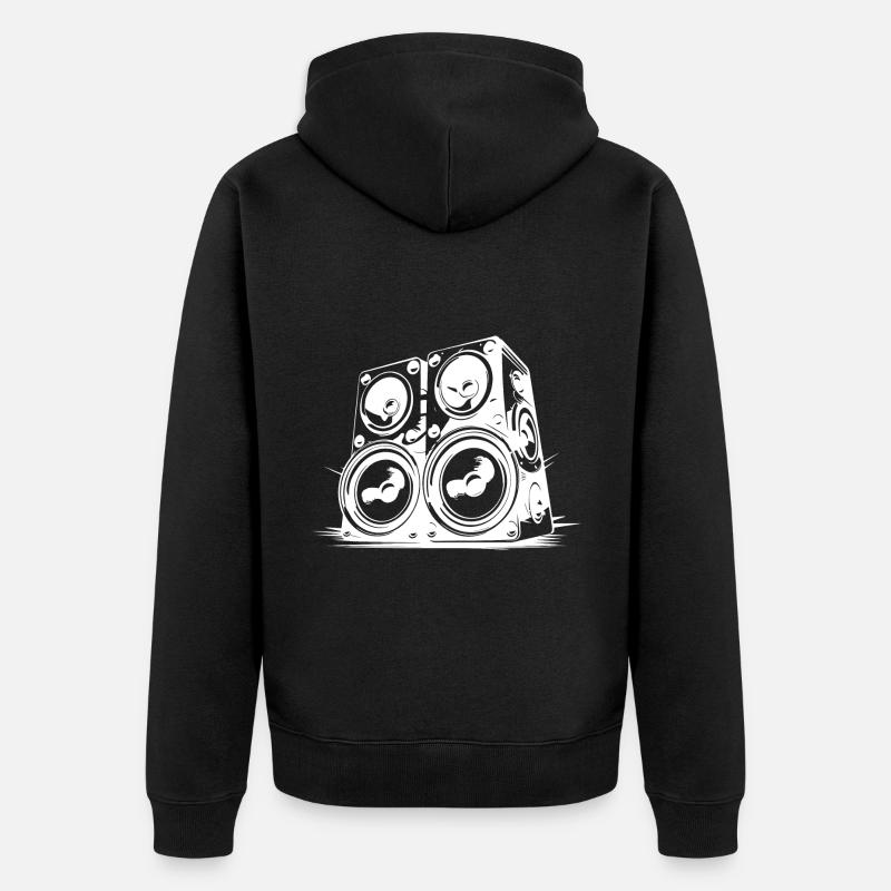 Musique Boxe Symbole Basse - Veste à capuche bio Premium Unisexe - noir