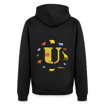 afrique u - Veste à capuche bio Premium Unisexe - noir - Dos - Nico (187cm)