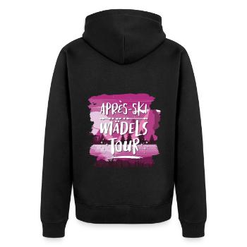 Apres SKi Mädels Tour - Unisex Premium Bio Zip Hoodie - Schwarz - Hinten - Nico (187cm)