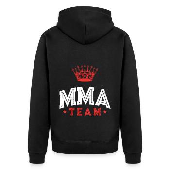 Mma Team - Unisex Premium Organic Zip Hoodie - black - Back - Nico (187cm)