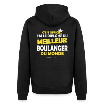 Boulanger - Veste à capuche bio Premium Unisexe - noir - Dos - Nico (187cm)