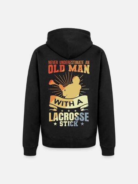 Lacrosse Grandfather - Unisex Premium Organic Zip Hoodie - black