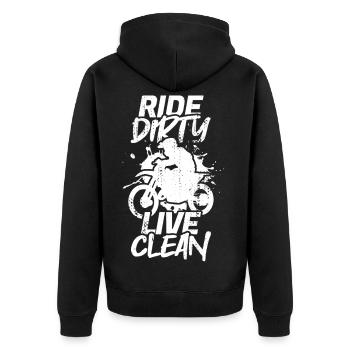 Ride Dirty Live Clean - Veste à capuche bio Premium Unisexe - noir - Dos - Nico (187cm)