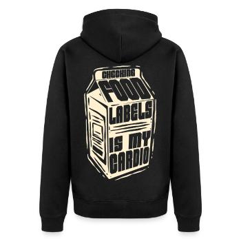 Lactose Intolerant Checking Food Labels - Unisex Premium Organic Zip Hoodie - black - Back - Nico (187cm)