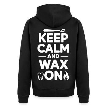 Zahntechniker-Framework - Unisex Premium Bio Zip Hoodie - Schwarz - Hinten - Nico (187cm)