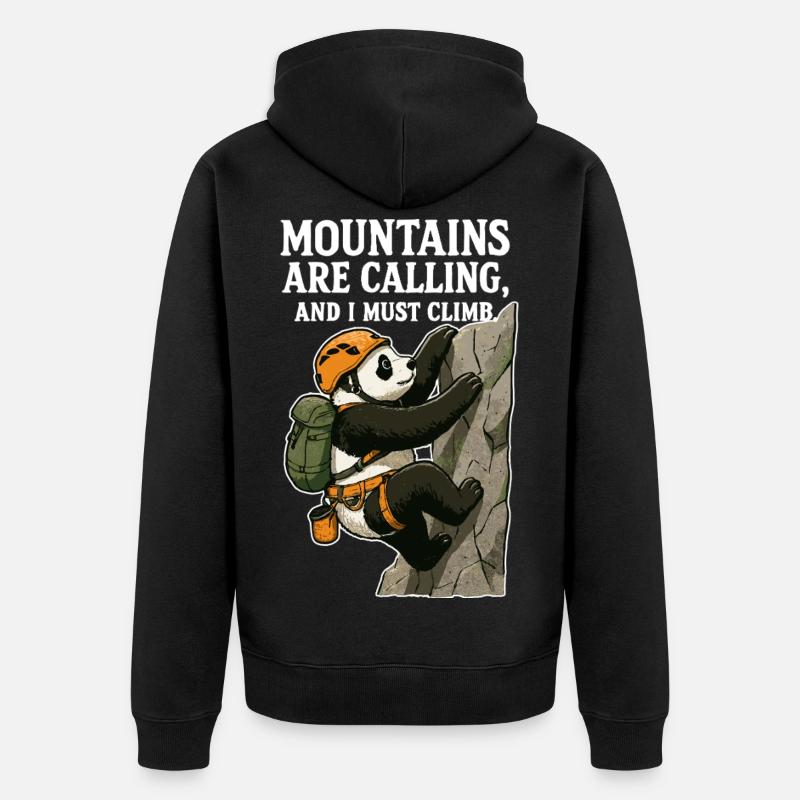 Bloc panda grimpeur drôle - Veste à capuche bio Premium Unisexe - noir