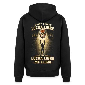 Lucha Libre Me Eligio Luchador - Unisex Premium Bio Zip Hoodie - Schwarz - Hinten - Nico (187cm)